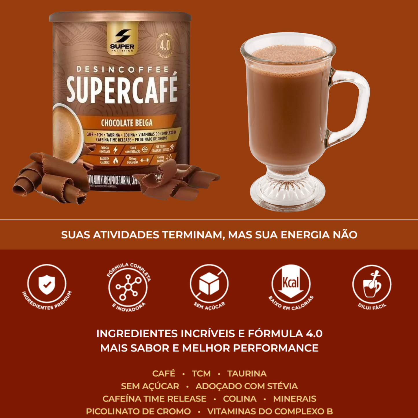 Supercafé Desincoffee 220g, Chocolate Belga