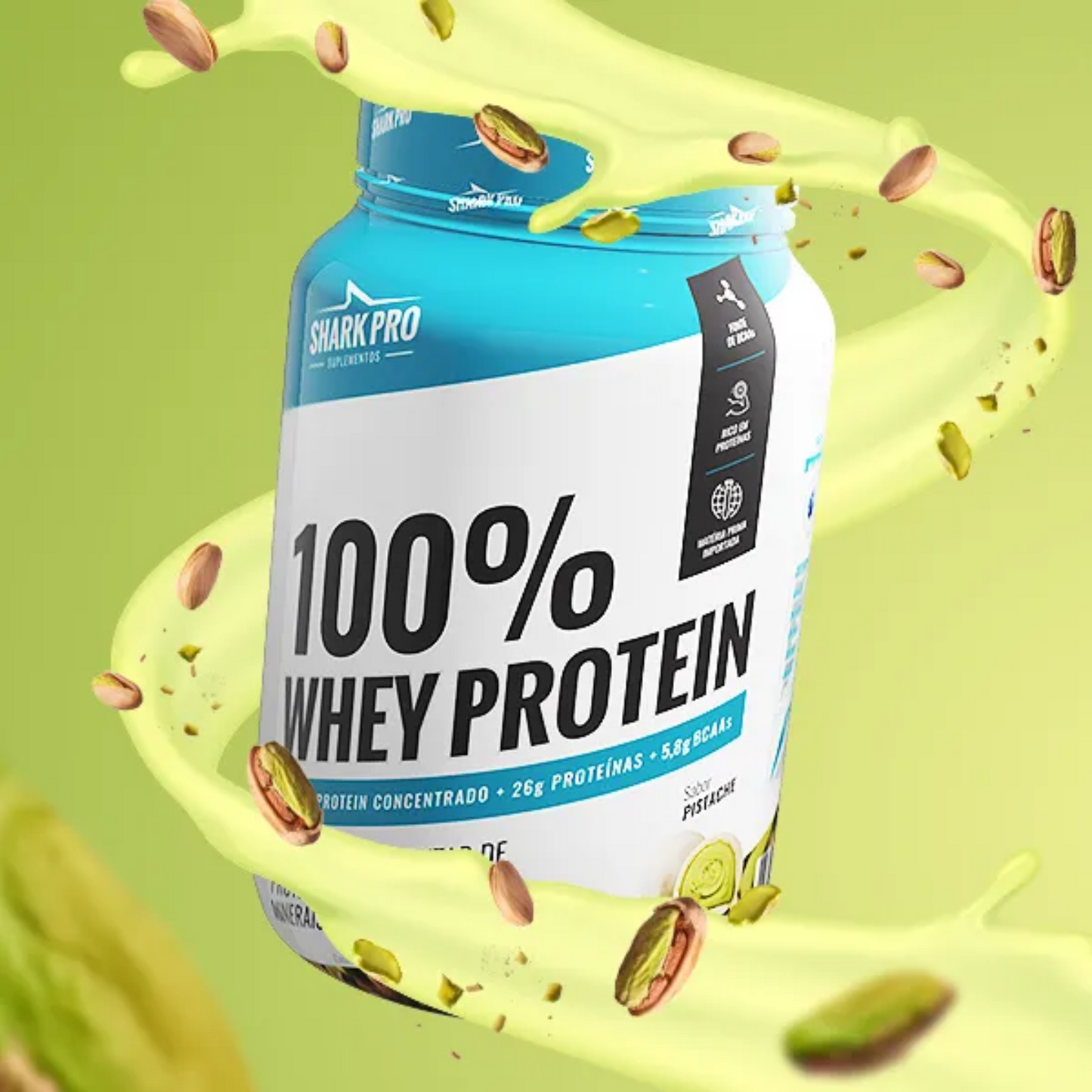 100% Whey Protein Pistache pote 900g