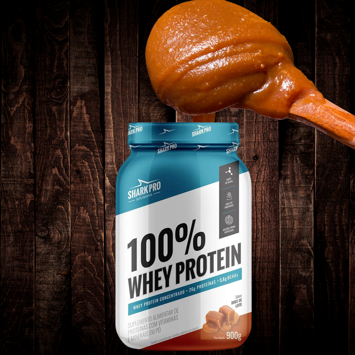 100% Whey Protein Doce de Leite pote 900g