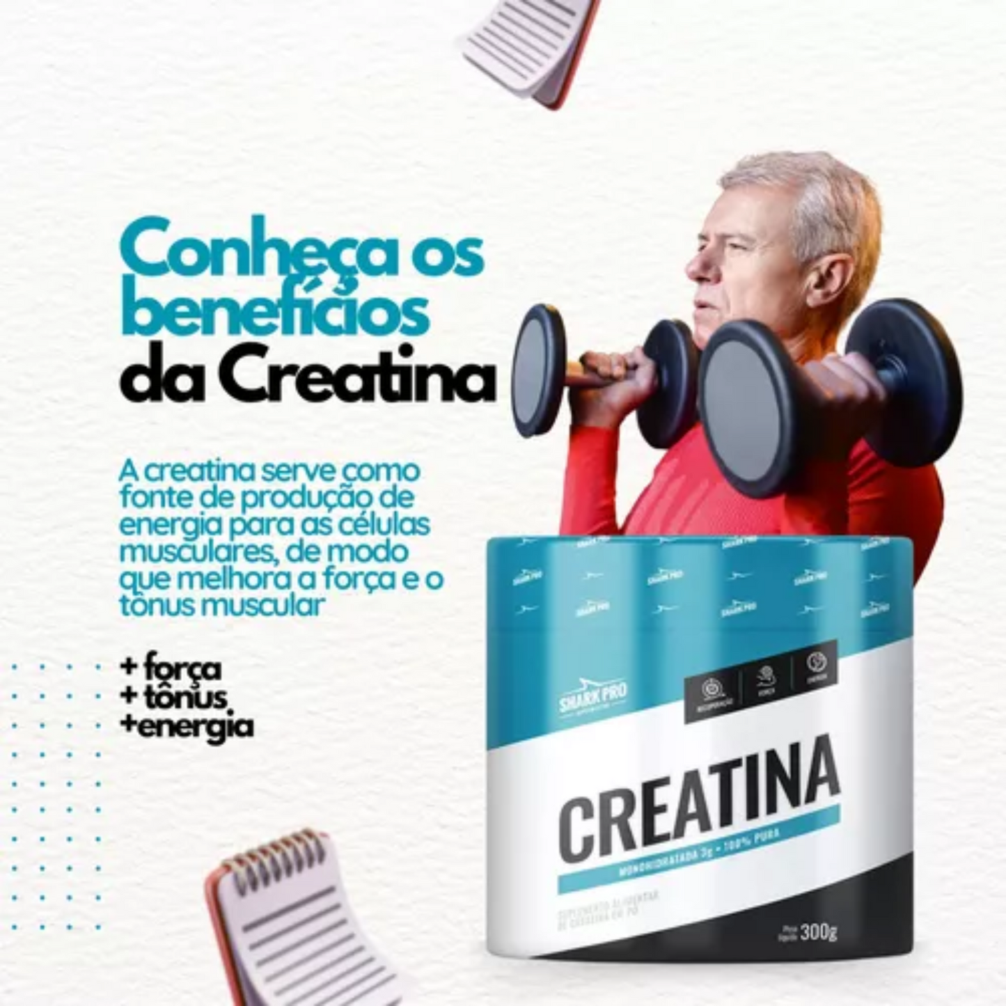Creatina 300 GR PURA SHARK PRO